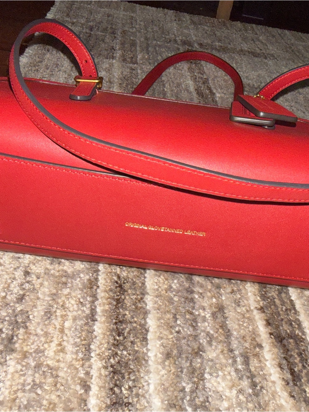Coach Red Leather Swing Double-Strap Shoulder Bag Full Size - Picture 8 of 9